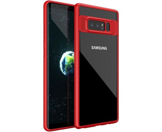 Придбати Чехол-накладка Ipaky Transparent Acrylic with TPU bumper Samsung Galaxy Note 8 Red, image , характеристики, відгуки