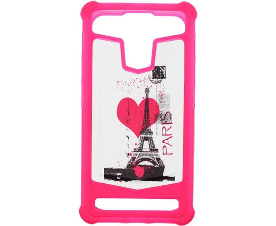 Придбати Чехол-накладка TOTO Universal TPU case with image 4,5" Eiffel Tower Pink, image , зображення 2, характеристики, відгуки