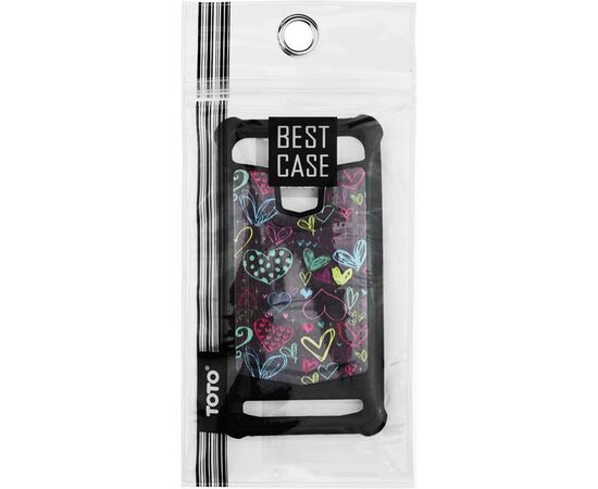 Придбати Чехол-накладка TOTO Universal TPU case with image 5,5" Hearts Black, image , характеристики, відгуки