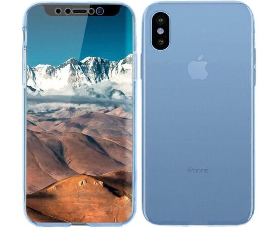 Придбати Чехол-накладка TOTO 360 Fully-covered TPU case iPhone X Blue, image , характеристики, відгуки