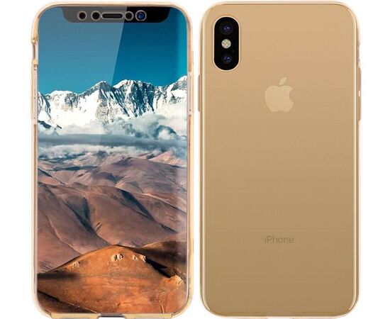 Придбати Чехол-накладка TOTO 360 Fully-covered TPU case iPhone X Gold, image , характеристики, відгуки