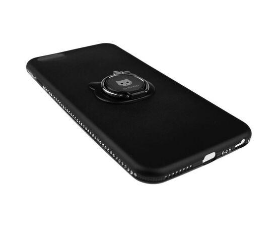 Придбати Чехол-накладка SHENGO Soft-touch holder TPU Case iPhone 6 Plus/6S Plus Black, image , зображення 3, характеристики, відгуки