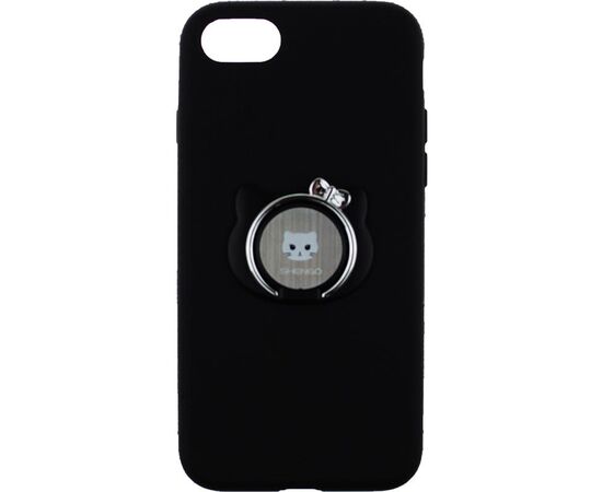 Купить Чехол-накладка SHENGO Soft-touch holder TPU Case iPhone 7 Black, фото , изображение 2, характеристики, отзывы