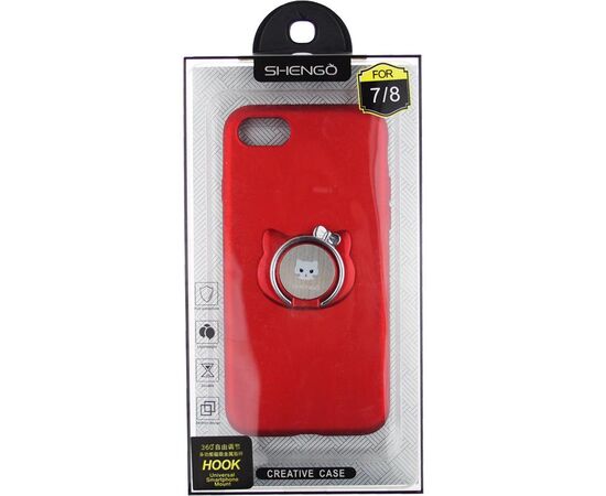 Придбати Чехол-накладка SHENGO Soft-touch holder TPU Case iPhone 7 Red, image , характеристики, відгуки