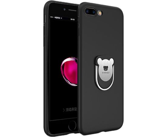 Купить Чехол-накладка SHENGO Soft-touch holder TPU Case iPhone 7 Plus Black, фото , характеристики, отзывы