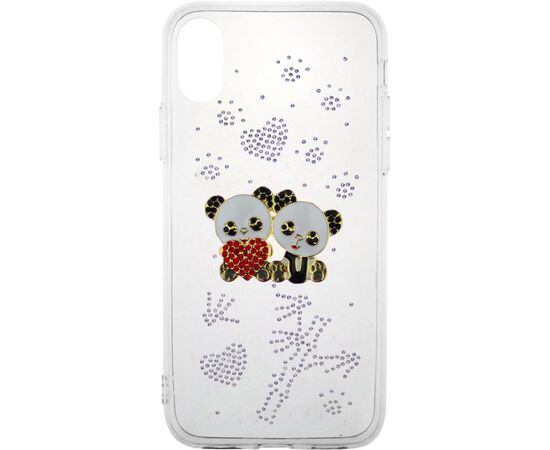 Придбати Чехол-накладка TOTO TPU case with stones iPhone X Panda Transparent, image , зображення 2, характеристики, відгуки