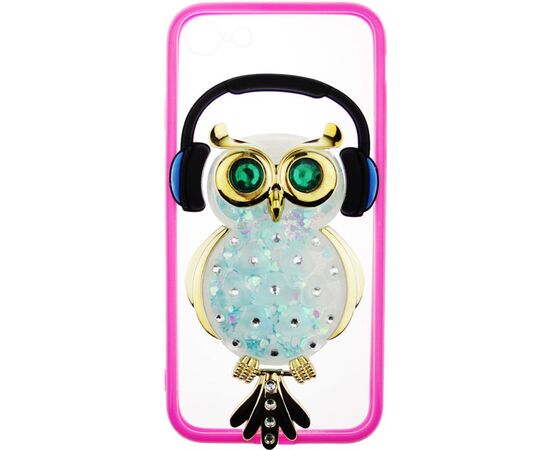 Купить Чехол-накладка TOTO TPU Stones Case iPhone 7/8/SE 2020 Owl in Headphones Green, фото , изображение 2, характеристики, отзывы