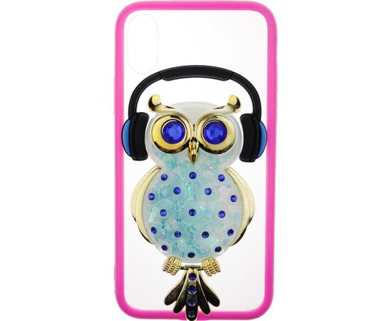 Придбати Чехол-накладка TOTO TPU Stones Case IPhone X Owl in Headphones Blue, image , характеристики, відгуки