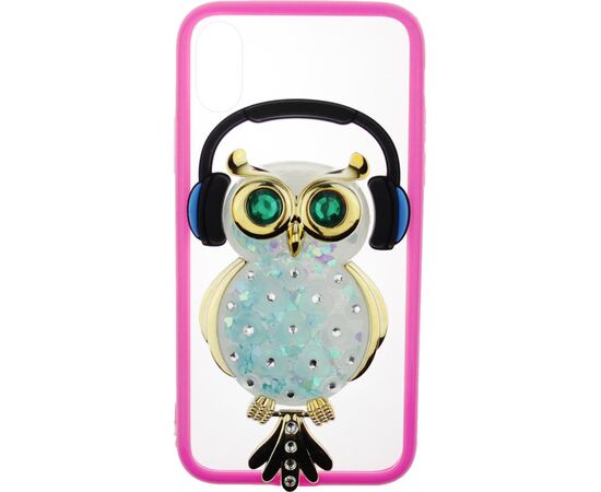 Придбати Чехол-накладка TOTO TPU Stones Case IPhone X Owl in Headphones Green, image , зображення 2, характеристики, відгуки