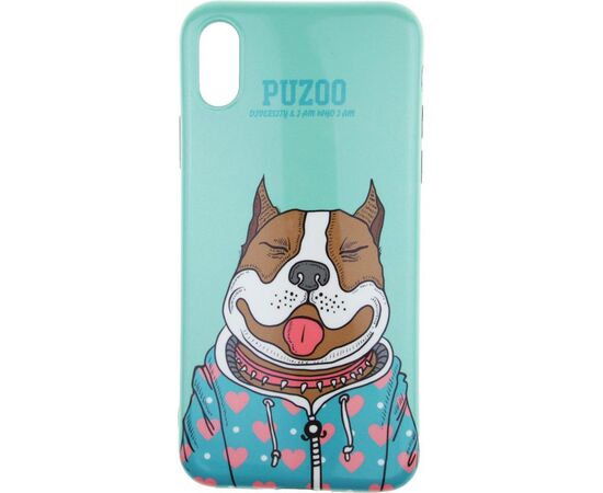 Придбати Чехол-накладка PUZOO TPU Glossy Shiny Powder Art dog iPhone X Green Baby, image , характеристики, відгуки