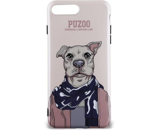 Придбати Чехол-накладка PUZOO TPU Glossy Shiny Powder Art dog iPhone 7 Plus/8 Plus Brown Aboo, image , характеристики, відгуки