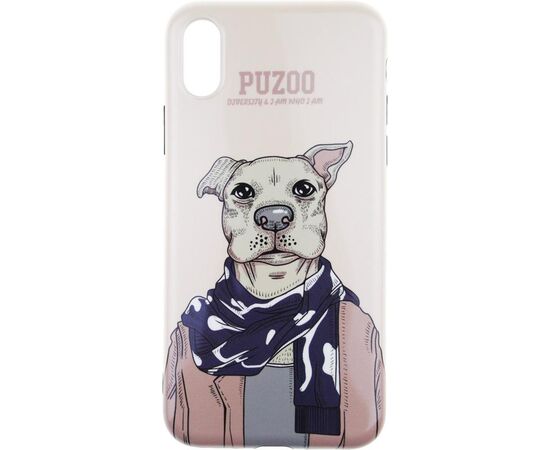 Придбати Чехол-накладка PUZOO TPU Glossy Shiny Powder Art dog iPhone X Brown Aboo, image , характеристики, відгуки