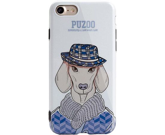 Придбати Чехол-накладка PUZOO TPU Glossy Shiny Powder Art dog iPhone 7/8/SE 2020 White Ravan, image , зображення 2, характеристики, відгуки