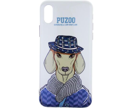 Придбати Чехол-накладка PUZOO TPU Glossy Shiny Powder Art dog iPhone X White Ravan, image , характеристики, відгуки