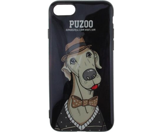 Купить Чехол-накладка PUZOO TPU Glossy Shiny Powder Art dog iPhone 7/8/SE 2020 Black Bean, фото , изображение 2, характеристики, отзывы