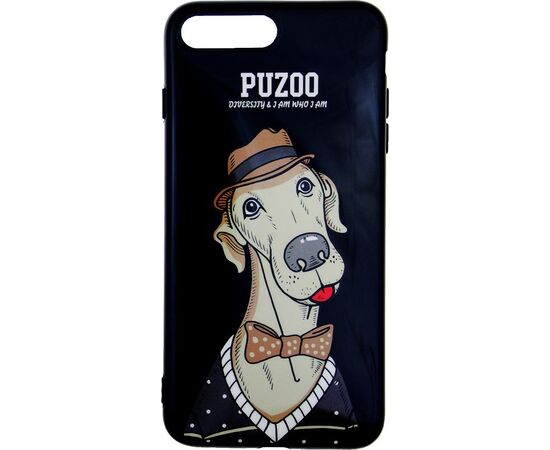 Придбати Чехол-накладка PUZOO TPU Glossy Shiny Powder Art dog iPhone 7 Plus/8 Plus Black Bean, image , характеристики, відгуки