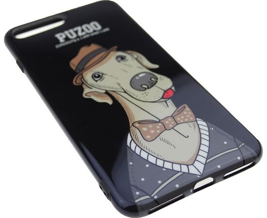 Придбати Чехол-накладка PUZOO TPU Glossy Shiny Powder Art dog iPhone 7 Plus/8 Plus Black Bean, image , зображення 2, характеристики, відгуки