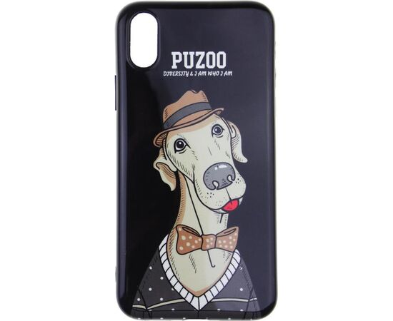 Купить Чехол-накладка PUZOO TPU Glossy Shiny Powder Art dog iPhone X Black Bean, фото , характеристики, отзывы