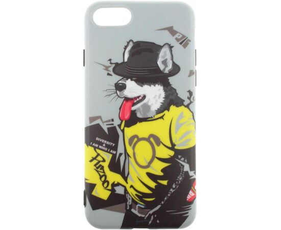 Придбати Чехол-накладка PUZOO TPU Glossy Surface IMD Hip Hop iPhone 7/8/SE 2020 RAP Alaskan Grey, image , зображення 2, характеристики, відгуки