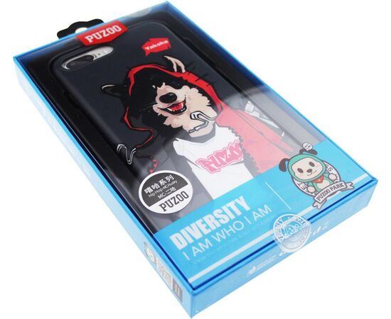 Купить Чехол-накладка PUZOO TPU Glossy Surface IMD Hip Hop iPhone 7 Plus /8 Plus MC Husky Black, фото , изображение 2, характеристики, отзывы