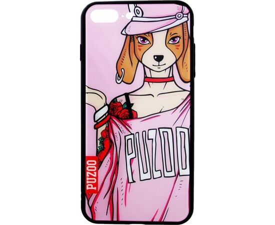 Придбати Чехол-накладка PUZOO Glass Printing with TPU Yuppie iPhone 7 Plus /8 Plus Annie Pink, image , характеристики, відгуки