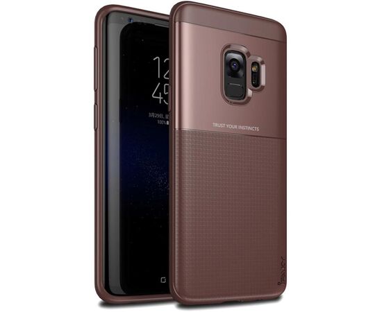 Придбати Чехол-накладка Ipaky Elegant Grid Design TPU Hybrid Case Samsung Galaxy S9 G960F Brown, image , характеристики, відгуки