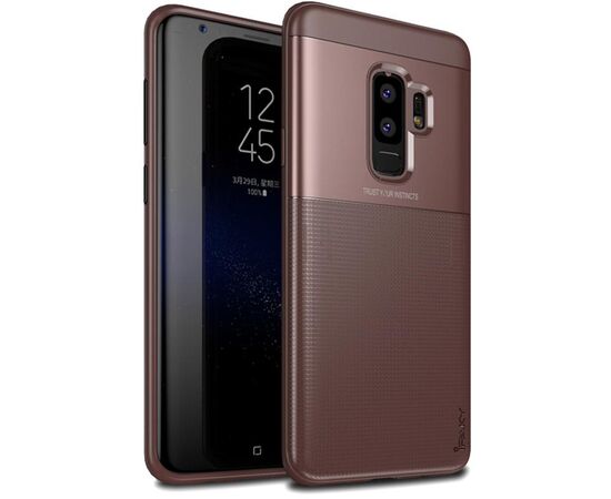 Купить Чехол-накладка Ipaky Elegant Grid Design TPU Hybrid Case Samsung Galaxy S9 Plus G965F Brown, фото , характеристики, отзывы