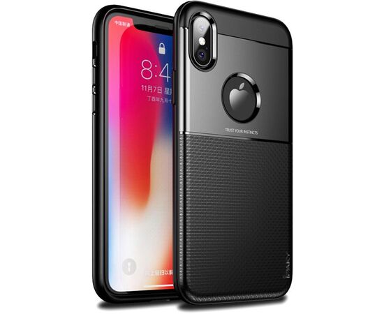 Придбати Чехол-накладка Ipaky Shield Series/Elegant Grid Design TPU Hybrid Case Apple iPhone X Black, image , характеристики, відгуки