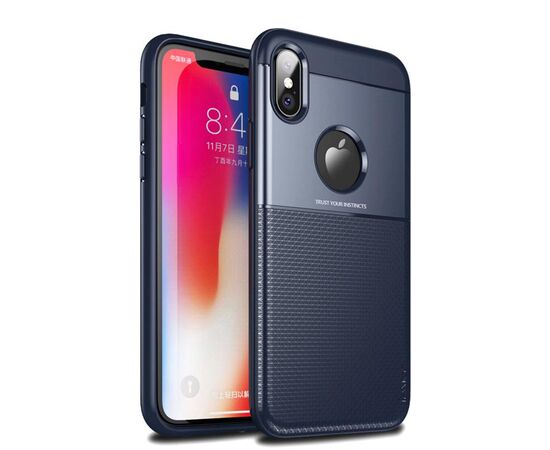 Придбати Чехол-накладка Ipaky Shield Series/Elegant Grid Design TPU Hybrid Case Apple iPhone X Blue, image , характеристики, відгуки