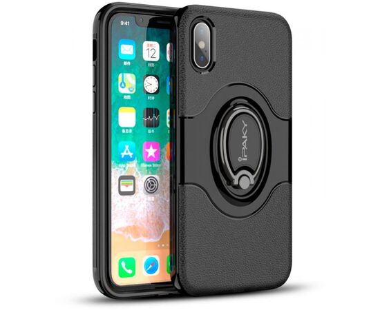 Придбати Чехол-накладка Ipaky 360° Free Rotation Ring Holder case iPhone X Black, image , характеристики, відгуки