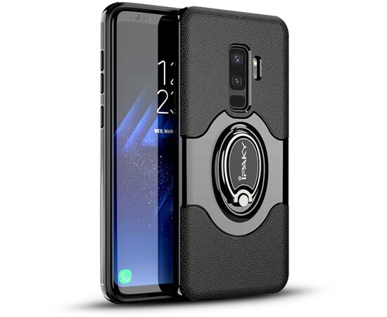 Придбати Чехол-накладка Ipaky 360° Free Rotation Ring Holder case Samsung Galaxy S9 G960F Black, image , характеристики, відгуки