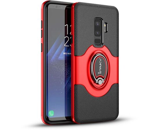 Купить Чехол-накладка Ipaky 360° Free Rotation Ring Holder case Samsung Galaxy S9 Plus G965F Red, фото , характеристики, отзывы