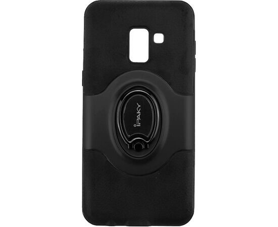 Придбати Чехол-накладка Ipaky 360° Free Rotation Ring Holder case Samsung Galaxy A8 Plus A730F Black, image , характеристики, відгуки