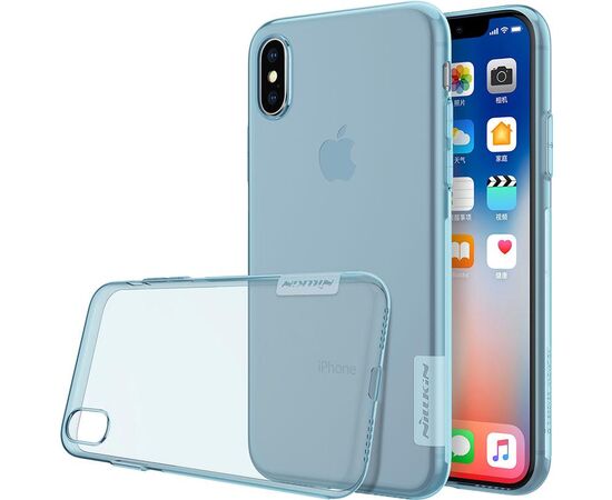 Купить Чехол-накладка Nillkin TPU Nature Case Apple iPhone X Blue, фото , изображение 6, характеристики, отзывы