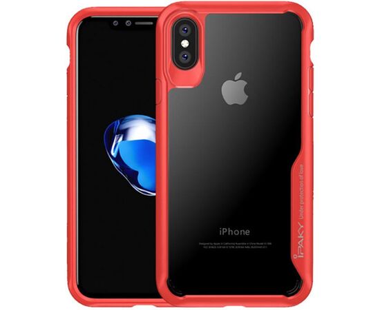 Купить Чехол-накладка Ipaky Cucoloris Series/TPU Frame Anti-Scratch PC Case iPhone XS Red, фото , характеристики, отзывы