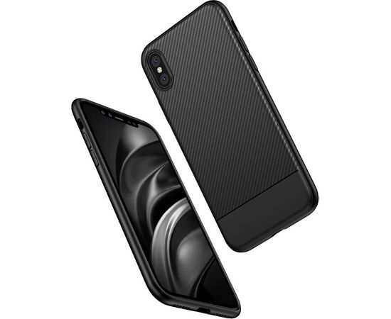 Придбати Чехол-накладка Ipaky Carbon Fiber Series/Soft TPU Case iPhone XS Black, image , зображення 2, характеристики, відгуки