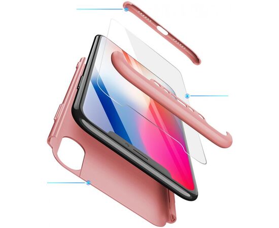 Придбати Чехол-накладка GKK 3 in 1 Hard PC Case Apple iPhone X Rose Gold, image , зображення 2, характеристики, відгуки