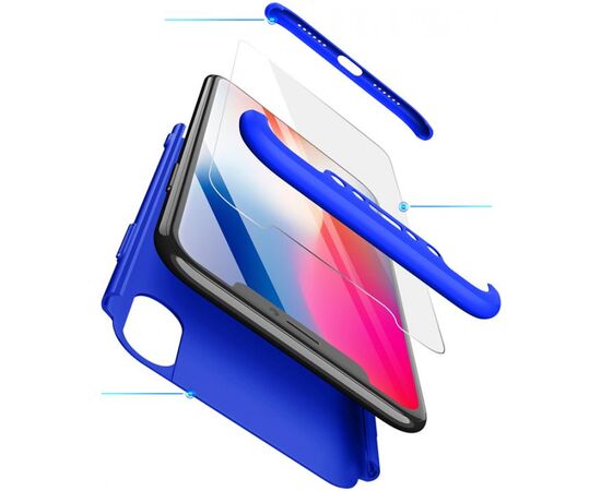 Придбати Чехол-накладка GKK 3 in 1 Hard PC Case Apple iPhone X Blue, image , зображення 2, характеристики, відгуки