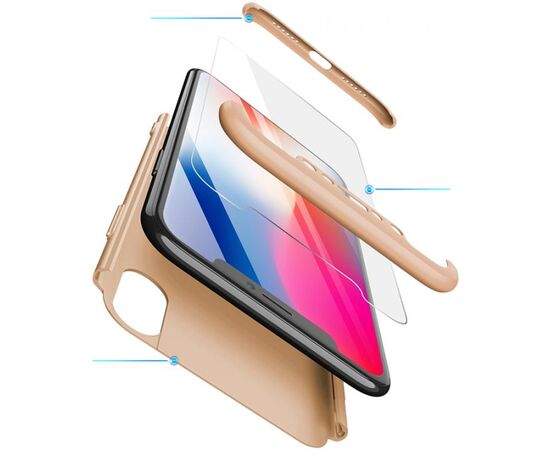 Купить Чехол-накладка GKK 3 in 1 Hard PC Case Apple iPhone X Gold, фото , изображение 2, характеристики, отзывы