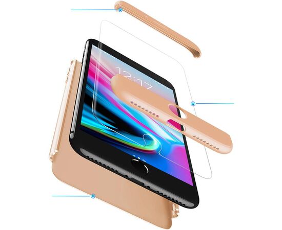 Придбати Чехол-накладка GKK 3 in 1 Hard PC Case Apple iPhone 7 Plus/8 Plus Gold, image , зображення 2, характеристики, відгуки