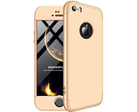 Придбати Чехол-накладка GKK 3 in 1 Hard PC Case Apple iPhone 5/5s/SE Gold, image , характеристики, відгуки