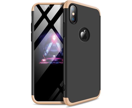 Придбати Чехол-накладка GKK 3 in 1 Hard PC Case Apple iPhone XS Gold/Black, image , характеристики, відгуки