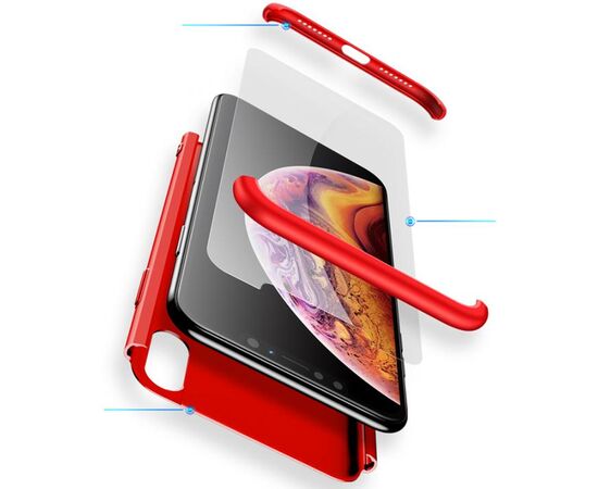 Придбати Чехол-накладка GKK 3 in 1 Hard PC Case Apple iPhone XS Red, image , зображення 2, характеристики, відгуки