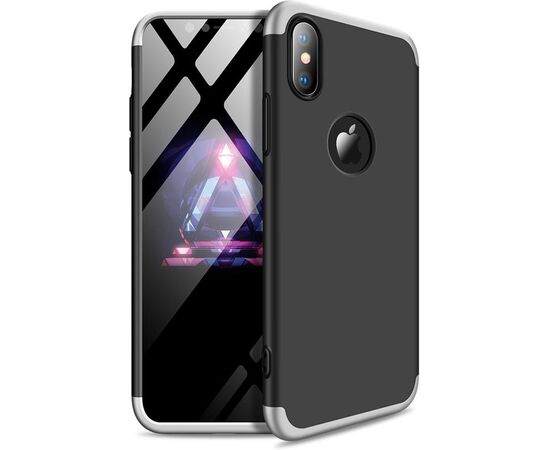 Придбати Чехол-накладка GKK 3 in 1 Hard PC Case Apple iPhone XS Silver/Black, image , характеристики, відгуки