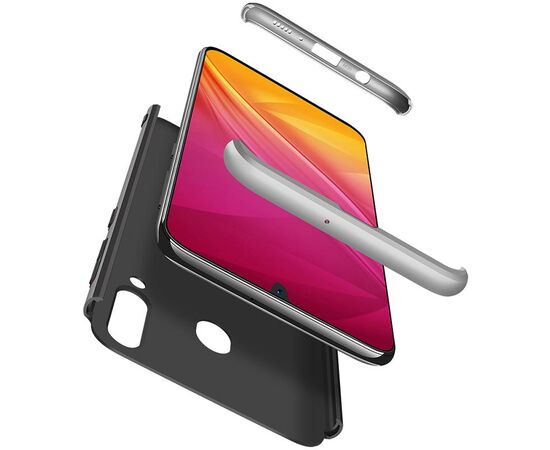 Купить Чехол-накладка GKK 3 in 1 Hard PC Case Samsung Galaxy A20/A30 Silver/Black, фото , изображение 2, характеристики, отзывы