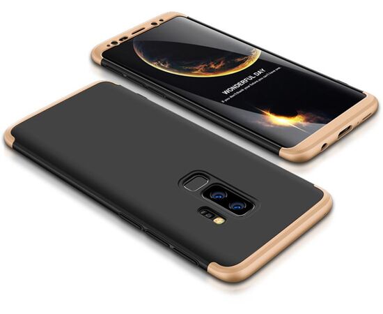 Придбати Чехол-накладка GKK 3 in 1 Hard PC Case Samsung Galaxy S9+ Gold/Black, image , характеристики, відгуки