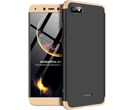 Купить Чехол-накладка GKK 3 in 1 Hard PC Case Xiaomi Redmi 6A Gold/Black, фото , характеристики, отзывы