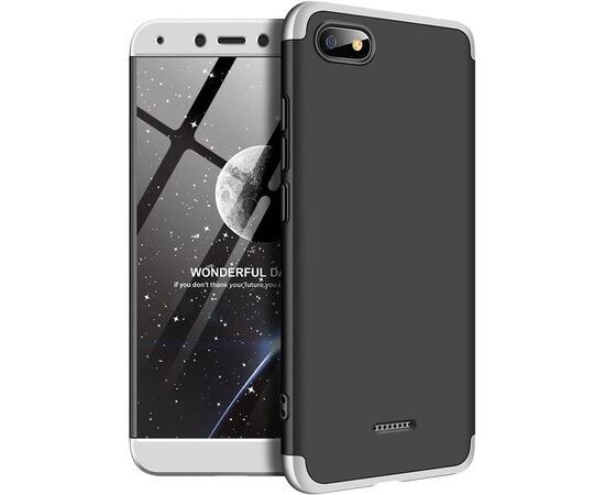 Придбати Чехол-накладка GKK 3 in 1 Hard PC Case Xiaomi Redmi 6A Silver/Black, image , характеристики, відгуки