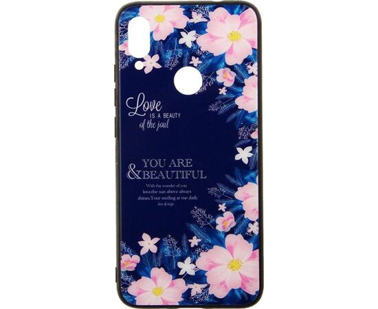 Придбати Чехол-накладка TOTO Glass Fashionable Case Xiaomi Redmi Note 7 Flower on Blue, image , характеристики, відгуки