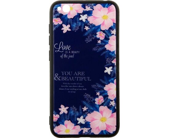 Придбати Чехол-накладка TOTO Glass Fashionable Case Xiaomi Redmi Go Flower on Blue, image , характеристики, відгуки